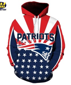 Customized 3D Printed New England Patriots Hoodie With American Football Hooded Sweatshirt