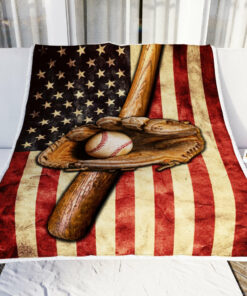 Customized Baseball Blanket American Flag