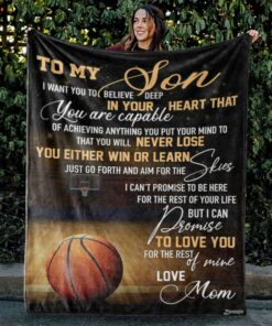 Customized Blanket To My Son, In Your Heart, Basketball Player