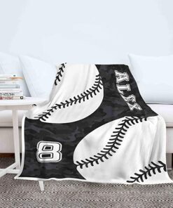 Customized Fleece Sherpa Blanket For Sports Lover With Baseball, Décor Home Soft And Beautiful Blanket