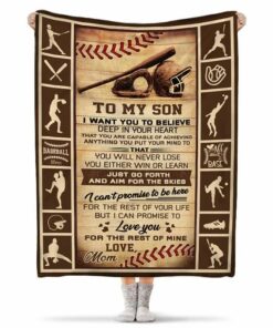 Customized Fleece Sherpa Blanket, To My Son Baseball Blanket Gift For Son, Gift Mother'S Day Gift