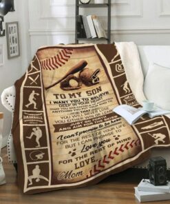 Customized Fleece Sherpa Blanket, To My Son Baseball Blanket Gift For Son, Gift Mother'S Day Gift