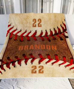 Customized Name Blanket, Personalized Baseball Throw Blanket, Birthday Gift For Him, Gift For Friend, Boy Gifts
