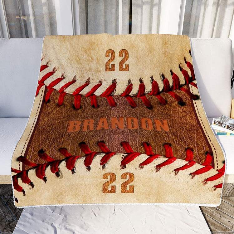 Customized Name Blanket, Personalized Baseball Throw Blanket, Birthday Gift For Him, Gift For Friend, Boy Gifts