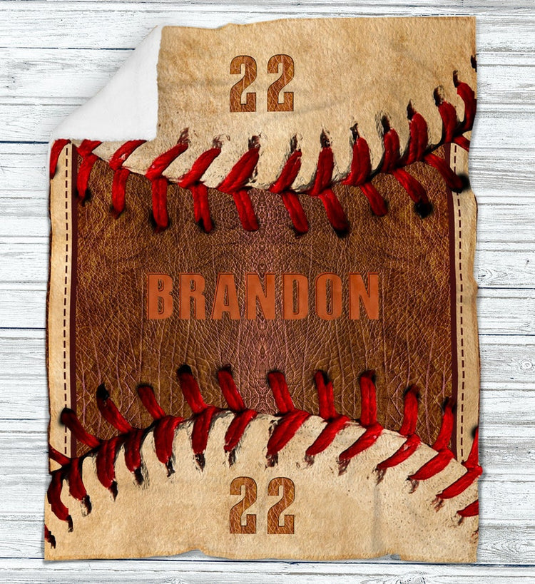 Customized Name Blanket, Personalized Baseball Throw Blanket, Birthday Gift For Him, Gift For Friend, Boy Gifts