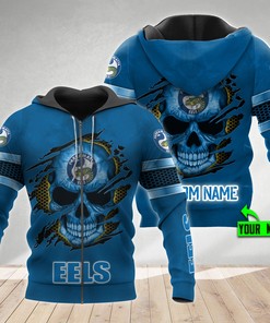 Customized Parramatta Eels Nrl Skull 3D All Over Print Hoodie With Personalized Name