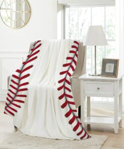 Cute Baseball Texture Throw Blanket Warm Lightweight Soft Cozy Warm Home Decoration