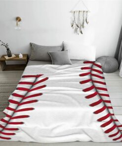 Cute Baseball Texture Throw Blanket Warm Lightweight Soft Cozy Warm Home Decoration
