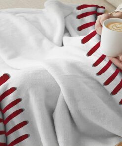 Cute Baseball Texture Throw Blanket Warm Lightweight Soft Cozy Warm Home Decoration