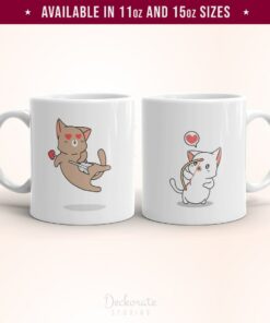 Cute Cat Coffee Mug, Cat Valentines Gift, Cat Mom Gift, Valentines Mug Gifts, Galentines Day Gifts Romantic Coffee Mug