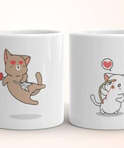 Cute Cat Coffee Mug, Cat Valentines Gift, Cat Mom Gift, Valentines Mug Gifts, Galentines Day Gifts Romantic Coffee Mug