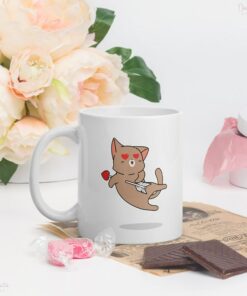 Cute Cat Coffee Mug, Cat Valentines Gift, Cat Mom Gift, Valentines Mug Gifts, Galentines Day Gifts Romantic Coffee Mug