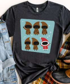 Cute Jawas Stack Custom Santa Christmas T-shirt, Funny Disney Star Wars Xmas Tee, Galaxy's Edge, Disneyland Vacation Holiday Party 2022 Gift
