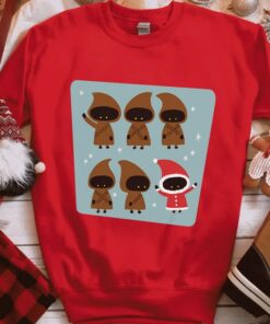 Cute Jawas Stack Custom Santa Christmas T-shirt, Funny Disney Star Wars Xmas Tee, Galaxy's Edge, Disneyland Vacation Holiday Party 2022 Gift