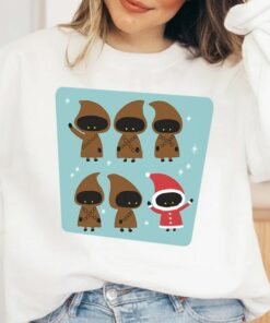 Cute Jawas Stack Custom Santa Christmas T-shirt, Funny Disney Star Wars Xmas Tee, Galaxy's Edge, Disneyland Vacation Holiday Party 2022 Gift