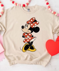 Cute Minnie Mouse Sweatshirt, Disney Minnie Mouse Love Heart Valentine Shirt