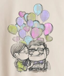 Cute Pixar Up Valentine's Day Carl And Ellie Balloons T-Shirt, Disney Valentine Couples Matching Tee, Magic Kingdom Disneyland Trip Gift