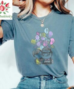 Cute Pixar Up Valentine's Day Carl And Ellie Balloons T-Shirt, Disney Valentine Couples Matching Tee, Magic Kingdom Disneyland Trip Gift