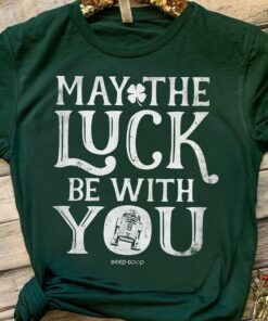 Cute R2-D2 May The Luck Be With You Happy St. Patrick's Day T-Shirt, Star Wars Irish Shamrock 2023 Tee, Magic Kingdom Disneyland Trip Gift