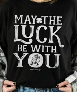 Cute R2-D2 May The Luck Be With You Happy St. Patrick's Day T-Shirt, Star Wars Irish Shamrock 2023 Tee, Magic Kingdom Disneyland Trip Gift