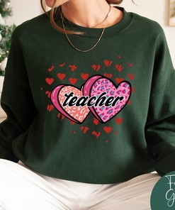 Cute Teacher Valentines Unisex Crewneck Sweatshirt