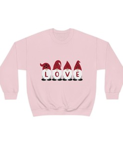 Cute Valentines Day Sweatshirt, Valentine's Day Apparel, Gnome Love Crewneck, Unisex Crewneck Sweatshirt, Valentine Crewneck