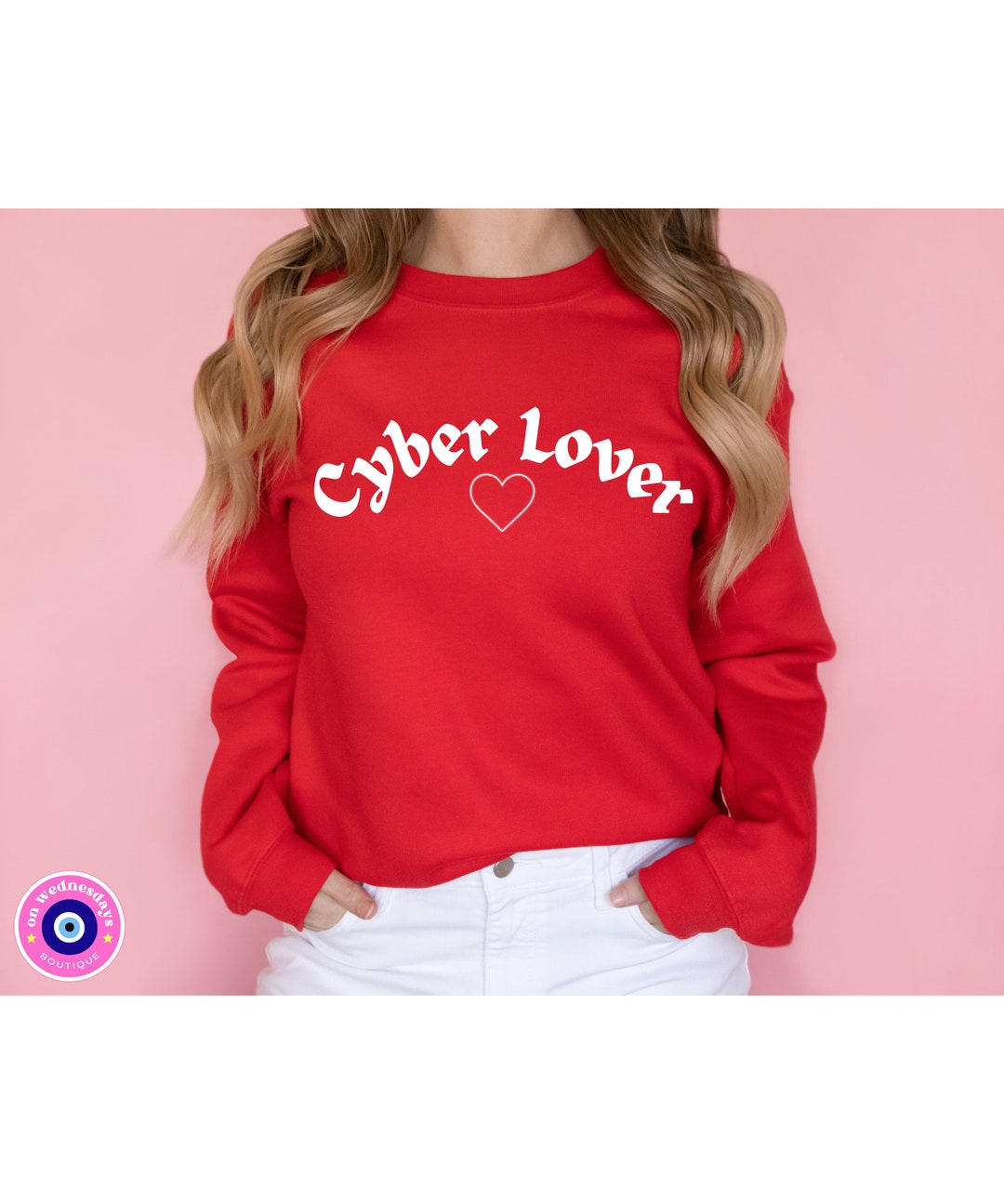 Cyber Lover Crewneck, VDAY 2023, Millennial Love Sweater, Unisex Valentines Day Sweater, Love Sweatshirt