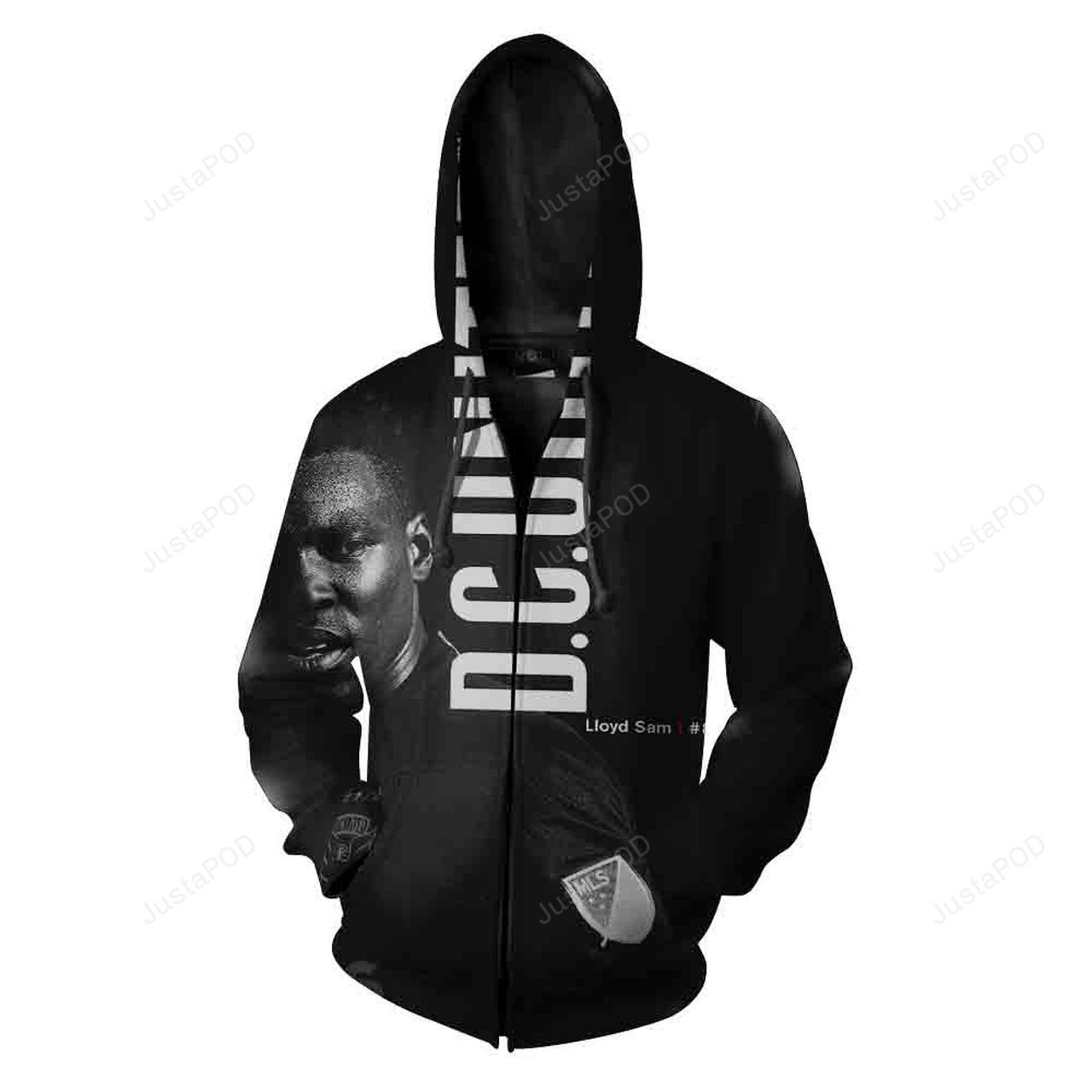 D.C United Football Classic All Over Print Zip Up Hoodie