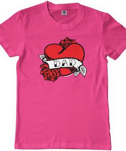 Dad Heart Tattoo Girls' Youth T-Shirt