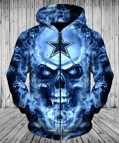 Dallas Cowboys Limited Edition Men'S And Women'S Skull 3D All Over Print Zip Up Hoodie Option