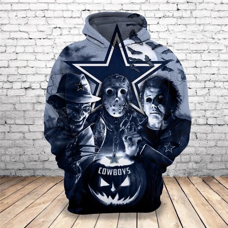 Dallas Cowboys Nfl 3D Hoodie For Men And Women, All Over Printed For Halloween Horror Night Sweatshirt Pullover