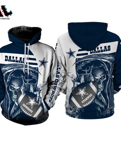 Dallas Cowboys Nfl American Football Skull 3D All Over Print Zip Up Hoodie Option