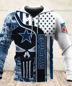 Dallas Cowboys Nfl American Football Team Classic 3D All Over Print Hoodie With Zip Up