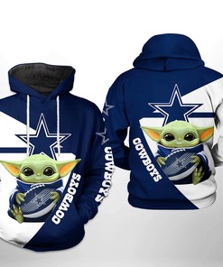 Dallas Cowboys Nfl Baby Yoda 3D All Over Print Hoodie With Zip Up
