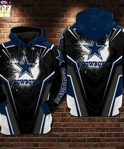Dallas Cowboys Nfl Black 3D Printed Pullover Zip Up Hoodie