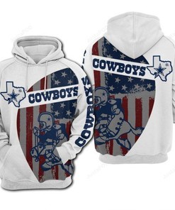 Dallas Cowboys Nfl Football American Flag 3D All Over Print Hoodie With Zip Up