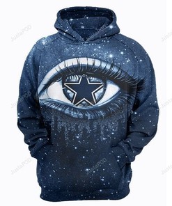 Dallas Cowboys Nfl Football Big Eyes 3D All Over Print Hoodie With Zip Up