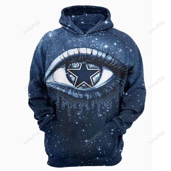 Dallas Cowboys Nfl Football Big Eyes 3D All Over Print Hoodie With Zip Up