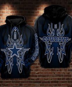 Dallas Cowboys Nfl Football Black 3D All Over Print Hoodie With Zip Up