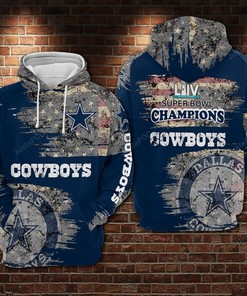 Dallas Cowboys Nfl Football Camouflage American Flag 3D All Over Print Hoodie With Zip Up