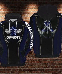 Dallas Cowboys Nfl Football Jesus Cross 3D All Over Print Hoodie With Zip Up