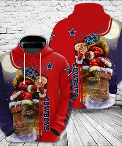 Dallas Cowboys Nfl Football Merry Christmas Red 3D All Over Printed Hoodie For Men And Women