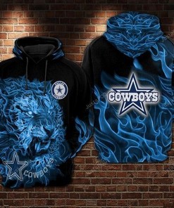 Dallas Cowboys Nfl Football Tiger Smoke Blue 3D All Over Print Zip Up Hoodie Option