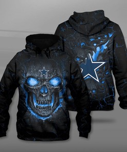 Dallas Cowboys Nfl Hello Darkness My Old Friend Skull 3D All Over Print Zip Up Hoodie Option