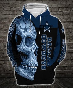 Dallas Cowboys Nfl Skull 3D All Over Print Hoodie