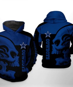 Dallas Cowboys Nfl Skull 3D All Over Print Zip Up Hoodie Option