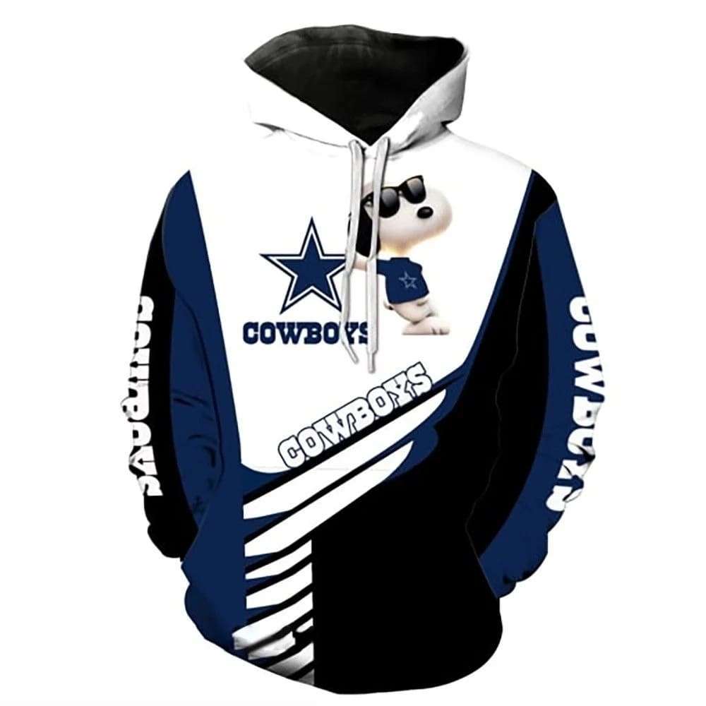 Dallas Cowboys Nfl Snoopy Peanuts 3D All Over Print Zip Up Hoodie Option