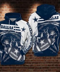 Dallas Cowboys Nfl White 3D All Over Print Zip Up Hoodie Option