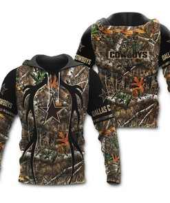 Dallas Cowboys Realtree Camo Unisex 3D All Over Print Zip Up Hoodie Option