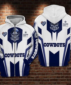 Dallas Cowboys Skull 3D All Over Print Zip Up Hoodie Option